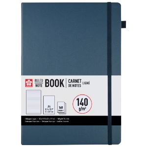 Sakura A4 Notebook Hardcover Ruled 8.3"x11.7" Deep Indigo
