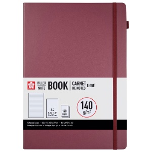 Sakura A4 Notebook Hardcover Ruled 8.3"x11.7" Mulberry
