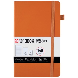 Sakura A5 Notebook Hardcover Ruled 5.1"x8.3" Amber
