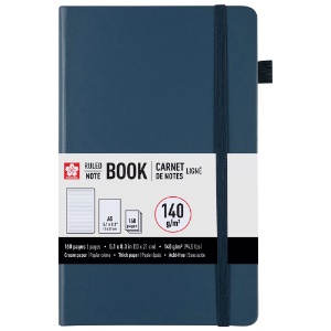 Sakura A5 Notebook Hardcover Ruled 5.1"x8.3" Deep Indigo