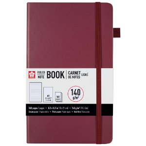 Sakura A5 Notebook Hardcover Ruled 5.1"x8.3" Mulberry