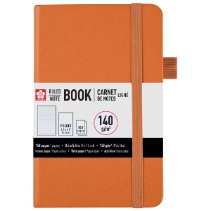 Sakura Pocket Notebook Hardcover Ruled 3.5"x5.5" Amber