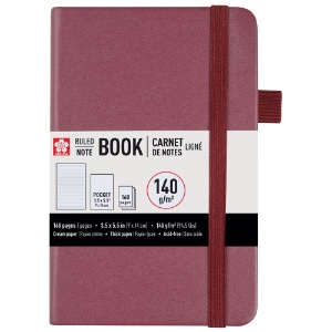Sakura Pocket Notebook Hardcover Ruled 3.5"x5.5" Mulberry