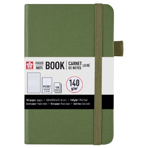 Sakura Pocket Notebook Hardcover Ruled 3.5"x5.5" Pine Needle