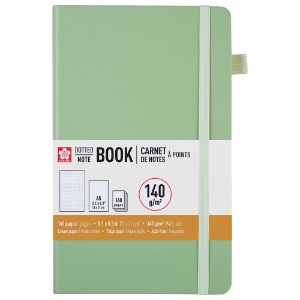 Sakura A5 Notebook Hardcover Dot 5.1"x8.3" Pale Patina