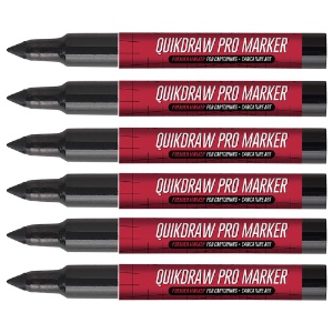 Quikdraw Pro Marker 6 Pack Black