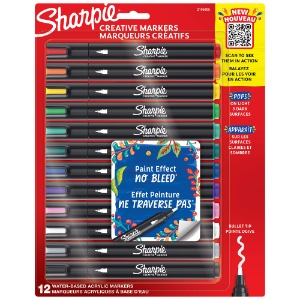 Sharpie Water-Based Acrylic Creative Marker Bullet Tip 12 Set Assorted