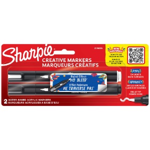 Sharpie Water-Based Acrylic Creative Marker Bullet Tip 2 Set Black & White