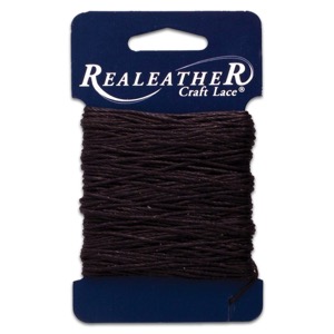 Realeather Craft Lace Waxed Thread 25yd Black