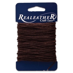 Realeather Craft Lace Waxed Thread 25yd Brown