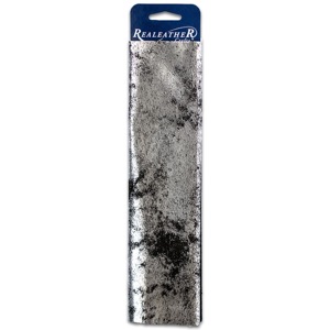 Realeather Metallic Crackle Leather Trim 8.5"x11" Silver Crackle