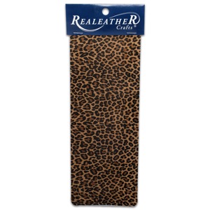 Realeather Crafts Printed Leather Trim 9"x3" Leopard