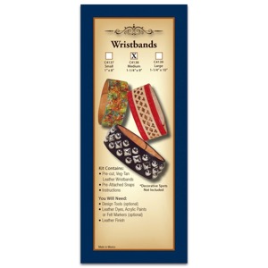 MED LEATHER WRISTBAND ASST 2pk