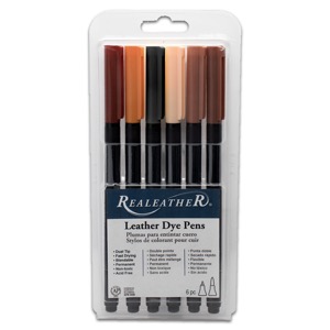 Realeather Crafts Leather Dye Marker 6 Set Earthtone