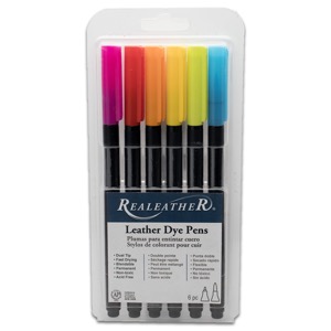 Realeather Crafts Leather Dye Marker 6 Set Bright