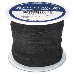 Realeather Suede Lace 1/8"x25yd Black