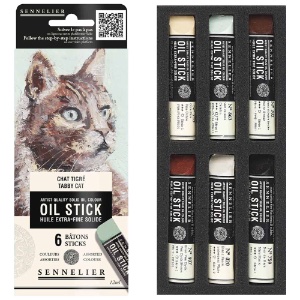 Sennelier Extra Fine Artists' Oil Stick Mini 6 x 12ml Set Tabby Cat