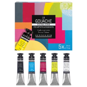 Sennelier Extra Fine La Gouache 5 x 21ml Set Primary