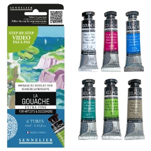 Sennelier Extra Fine La Gouache 6 x 10ml Set Seaside Landscape