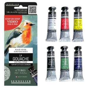 Sennelier Extra Fine La Gouache 6 x 10ml Set European Robin