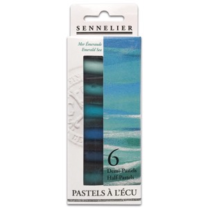 Sennelier Extra Soft Half Pastel Stick 6 Set Emerald Sea