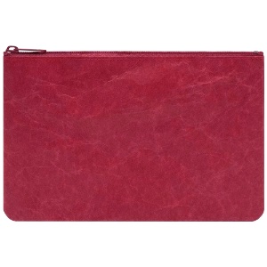 SIWA Paper Zipper Pouch Large 5.3"x7.9" Red