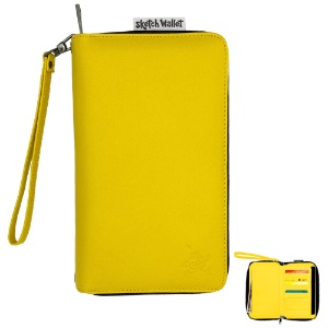 Sketch Wallet Leather Clutch Yellow