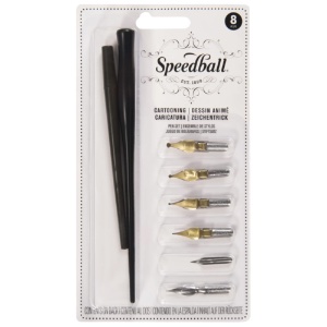Speedball Cartooning Project Set with Pen Holders and Nibs