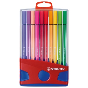 Stabilo Pen 68 Premium Felt-Tip 1.0mm Wallet 20 Set Parade