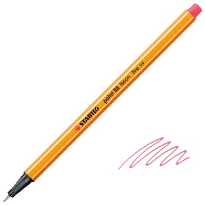 Stabilo Point 88 Fineliner Pen 0.4mm Neon Red