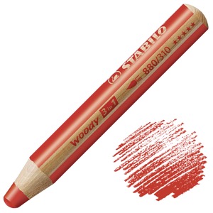 Stabilo Woody 3-in-1 Water-Soluble Wax Pencil Red