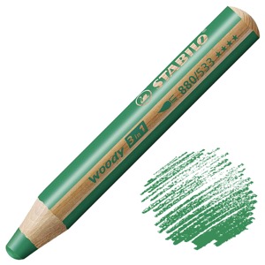 Stabilo Woody 3-in-1 Water-Soluble Wax Pencil Dark Green