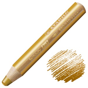 Stabilo Woody 3-in-1 Water-Soluble Wax Pencil Gold