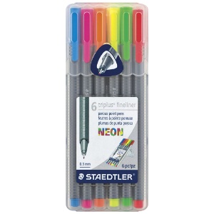 Staedtler Triplus Fineliner Pen 0.3mm 6 Set Neon
