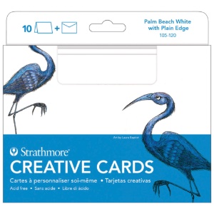 Blank Creative Cards 10pk, 12.7 x 17.4cm - Palm Beach White w/ Plain Edge