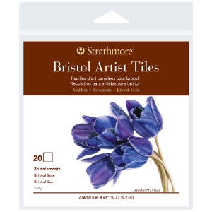 Strathmore 400 Series Bristol 2-Ply Artist Tiles 20 Sheets 4"x4" Smooth