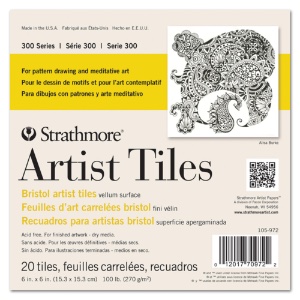 Strathmore 300 Series Artist Tiles Bristol 20 Sheets 6"x6" Vellum