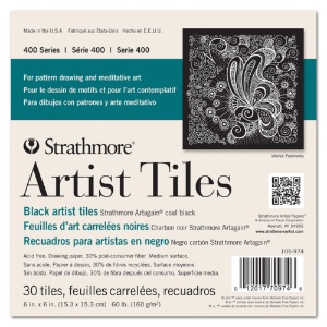 Strathmore 400 Series Black Artist Tiles 6"x6" Artagain Coal Black