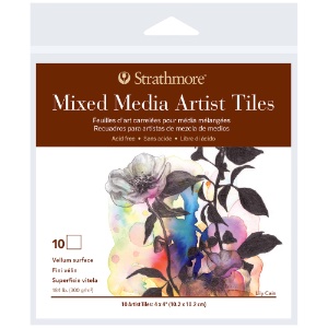 Strathmore 400 Series Artist Tiles Mixed Media 10 Pack 4"x4" Vellum