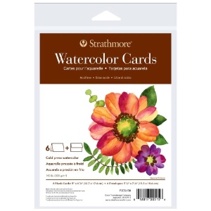 Strathmore 400 Series Watercolor 140lb Cards 6 Pack 5"x6-7/8" Cold Press