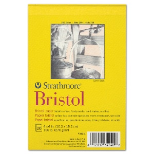 Strathmore 300 Series Bristol Paper Pad 20 Sheets 4"x6" Smooth