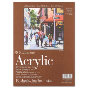 Strathmore 400 Series Acrylic Paper Heavyweight Pad 10 Sheets 9"x12"