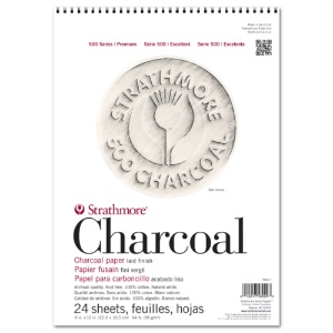 Strathmore 500 Series Charcoal Paper Spiral Pad 9"x12" Natural White