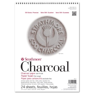 Strathmore 500 Series Charcoal Paper Spiral Pad 9"x12" Assorted Colors