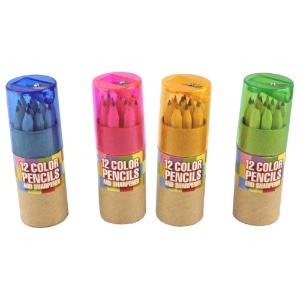 12 Color Pencils with Sharpener