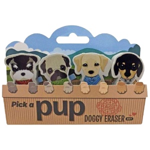 Pick a Pup Doggy Eraser 4 Set