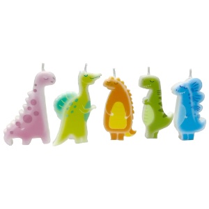 Streamline Wax Birthday Candle 5 Set Dinosaur