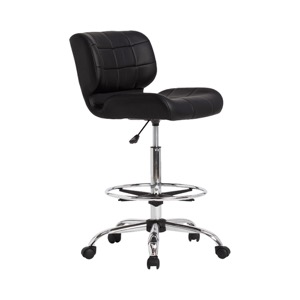 Studio Designs Black Crest Drafting Chair Black/Chrome