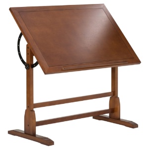 Vintage Draft Table 42" - Rustic Oak