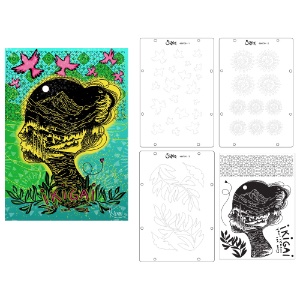 Sizzix Studio Stamp & Stencil 8 Set Cat Kerr Ikagi